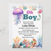 Invitation oh garçon sous la mer bébé garçon douche (Devant)