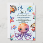 Invitation Oh Garçon Sous Le Baby shower De Mer (Devant)