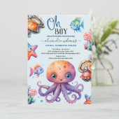 Invitation Oh Garçon Sous Le Baby shower De Mer (Debout devant)