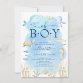 Invitation Oh Garçon Sous Le Baby shower De Mer (Devant)