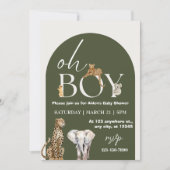 Invitation Oh Garçon Wild One Animaux Baby shower garçon (Devant)