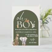 Invitation Oh Garçon Wild One Animaux Baby shower garçon (Debout devant)