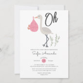 Invitation Oh Girl Baby shower minimaliste (Devant)