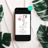 Invitation Oh Girl Baby shower minimaliste