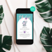 Invitation Oh Girl Cute Elephant Baby shower