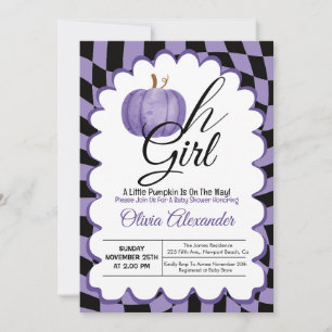 Invitation Oh Girl Little Pumpkin arrive Bébé Shower