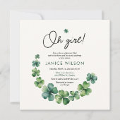 Invitation Oh Girl Lucky Charm Baby shower (Devant)