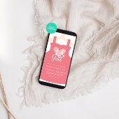 Invitation Oh Girl Robe Rose Baby shower