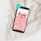 Invitation Oh Girl Robe Rose Baby shower