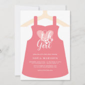 Invitation Oh Girl Robe Rose Baby shower (Devant)
