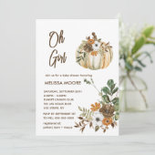 Invitation Oh Girl Un petit citrouille est en route baby show (Debout devant)