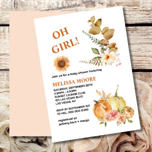 Invitation Oh Girl Un petit citrouille est en route baby show