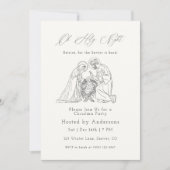 Invitation Oh Holy Night Christmas Minimal Nativity Line (Devant)