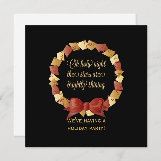 Invitation Oh Holy Night Lyrics Design (Devant / Derrière)