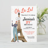 Invitation Oh La Any Age Paris Thème Anniversaire (Debout devant)