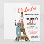 Invitation Oh La Any Age Paris Thème Anniversaire (Devant / Derrière)