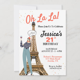 Invitation Oh La Any Age Paris Thème Anniversaire