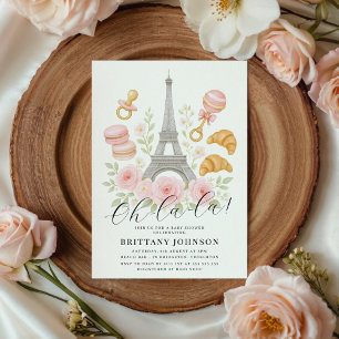 Invitation Oh La Chic Floral Baby shower parisien