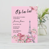 Invitation Oh La Chic Paris Fête d'anniversaire à thème (Debout devant)