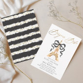 Invitation Oh La La ! Baby shower Gold French Paris