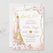 Invitation Oh La La Blush Rose Fête des mariées Parisienne (Devant)