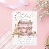 Invitation Oh La La ! Gold Paris Café Anniversaire