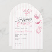 Invitation Oh La La Preppy Dentelle rose Fête des mariées de  (Devant / Derrière)