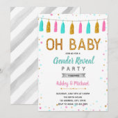 Invitation Oh le bébé arrosent le genre indiquent (Devant / Derrière)