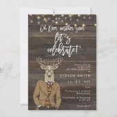 Invitation Oh le bois rustique de cerfs communs allume la (Devant)