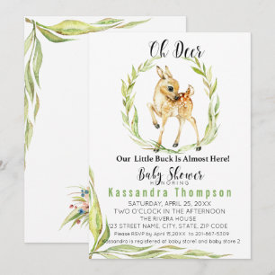 Invitation Oh le cerf commun notre petit mâle est presque ici