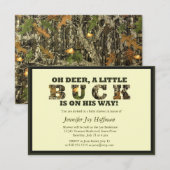 Invitation Oh le cerf commun, un petit mâle est sur son (Devant / Derrière)