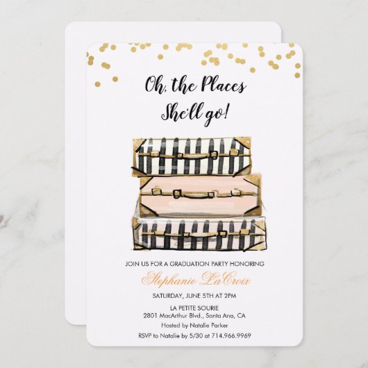 Invitation Oh Les Endroits où elle va passer l'invitation de (Devant / Derrière)