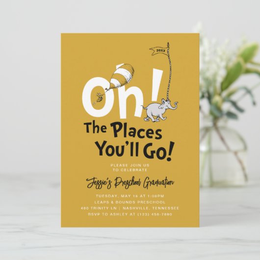 Invitation Oh, Les Endroits Où Tu Vas Aller ! Diplôme d'or ré (Debout devant)