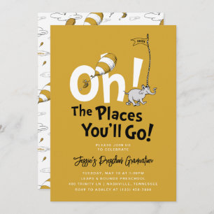 Invitation Oh, Les Endroits Où Tu Vas Aller ! Diplôme d'or ré