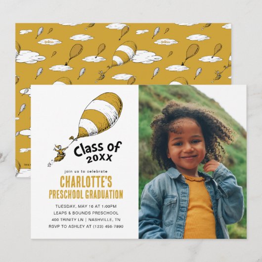 Invitation Oh, Les Endroits Où Tu Vas Aller ! Photo d'obtenti (Devant / Derrière)