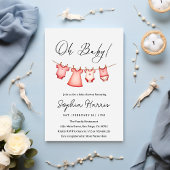 Invitation Oh ma petite fille Baby shower rose