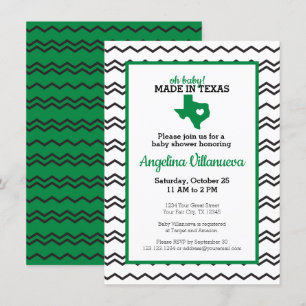 Invitation Oh mon bébé ! Chevron Fabriqué au Texas Douche