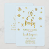 Invitation Oh mon bébé il fait froid dehors l'hiver bébé garç (Devant / Derrière)