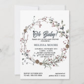 Invitation Oh mon bébé pinecones de verdure d'hiver (Devant)