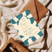 Invitation Oh mon Dieu ! À damiers rétro | EN VICHY | BABY SH