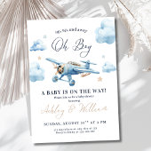 Invitation Oh mon Dieu ! Adventure Await Avion Boy Baby showe