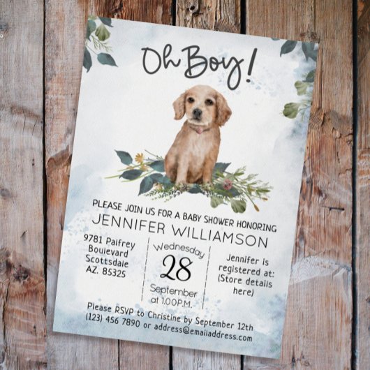 Invitation Oh mon Dieu ! Aquarelle de Chien de Chien de Chien