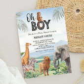 Invitation Oh mon Dieu ! Baby shower animalier sauvage