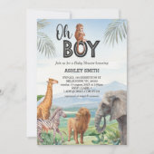 Invitation Oh mon Dieu ! Baby shower animalier sauvage (Devant)