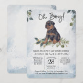 Invitation Oh mon Dieu ! Baby shower Chien Chien Chien Chien  (Devant / Derrière)