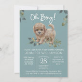 Invitation Oh mon Dieu ! Baby shower chien mignon Labradoodle (Devant)