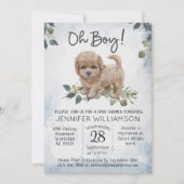 Invitation Oh mon Dieu ! Baby shower d'aquarelle Cockapoo Pup (Devant)