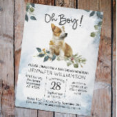Invitation Oh mon Dieu ! Baby shower d'aquarelle moderne Corg