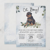 Invitation Oh mon Dieu ! Baby shower d'aquarelle Rottweiler P (Devant / Derrière)