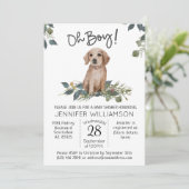 Invitation Oh mon Dieu ! Baby shower de chiens Golden Retriev (Debout devant)